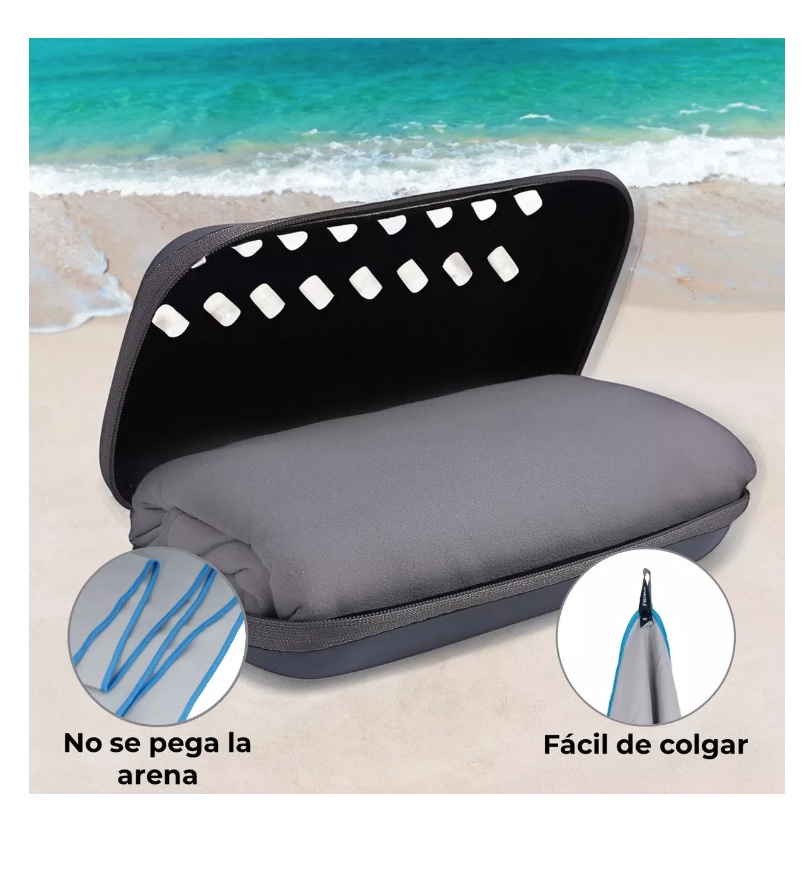 Toalla Microfibra Set 3 Fitnics Secado Rapido +estuche Viaje - 4