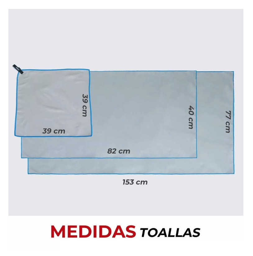 Toalla Microfibra Set 3 Fitnics Secado Rapido +estuche Viaje - 7