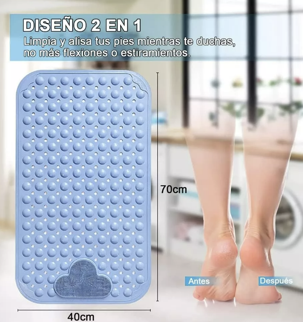 PISO DE GOMA ANTIDESLIZANTE TINA DUCHA ALFOMBRA BAÑERA CEPIL - 3