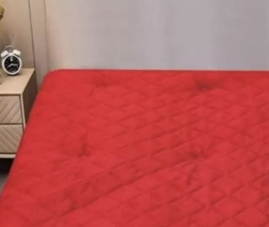 CUBRECOLCHÓN RIQUI 2 PLAZAS ROJO PLUSH ACOLCHADO RM3 - 3