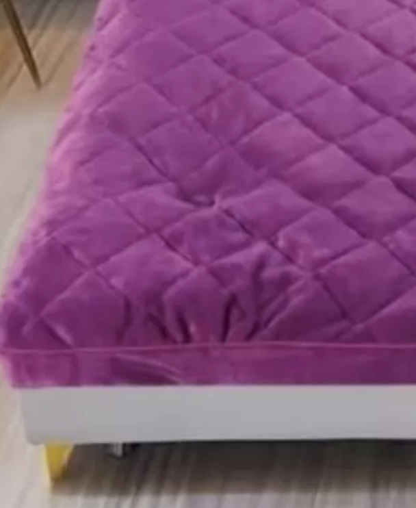 CUBRECOLCHÓN RIQUI 2 PLAZAS VIOLETA PLUSH ACOLCHADO RM3 - 2