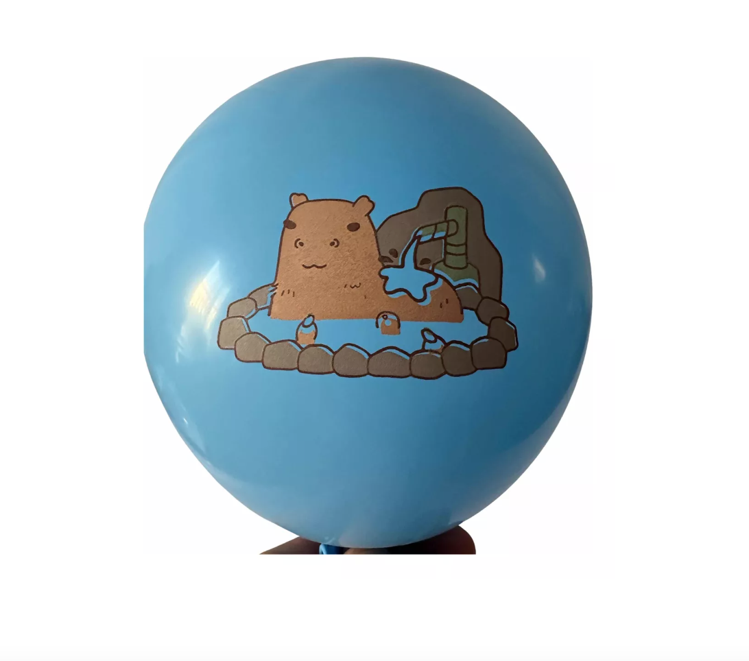 PACK 12 GLOBOS CUMPLEAÑOS DISEÑO CAPIBARA CAPYBARA - 2