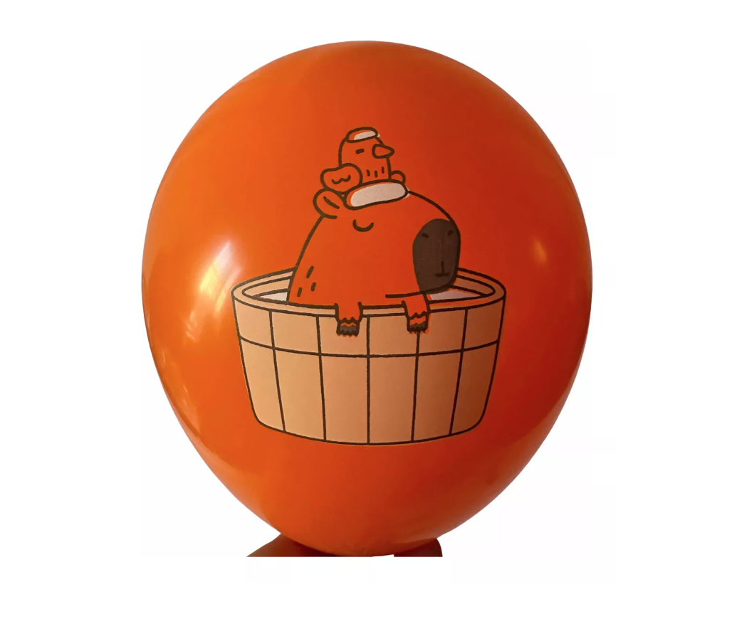 PACK 12 GLOBOS CUMPLEAÑOS DISEÑO CAPIBARA CAPYBARA - 4
