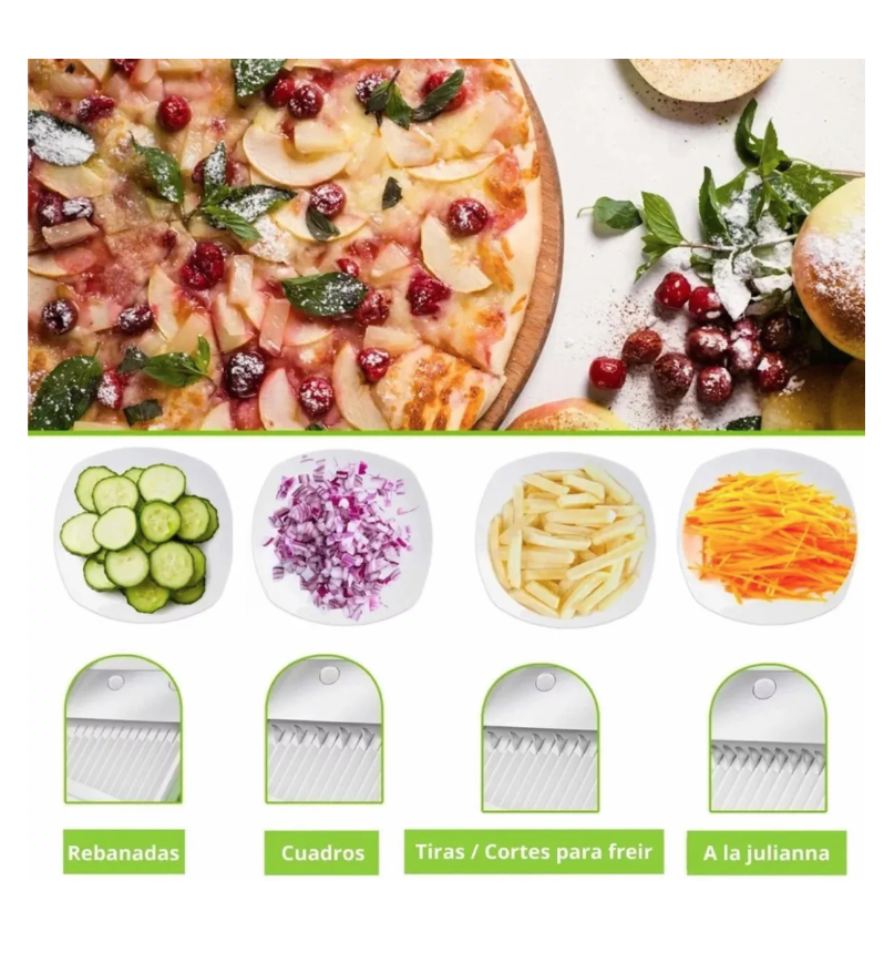 REBANADOR MANDOLINA CORTADOR DE VERDURAS VEGETALES Y FRUTAS - 3