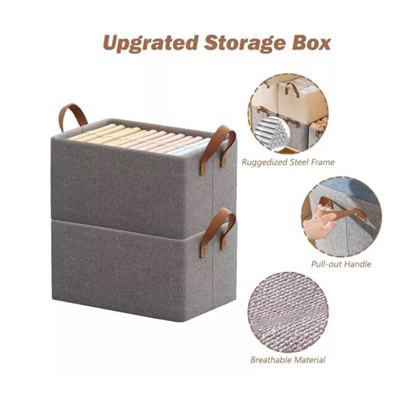 Set De 6 Cajas Organizadoras Plegables Closet Ropa - 2