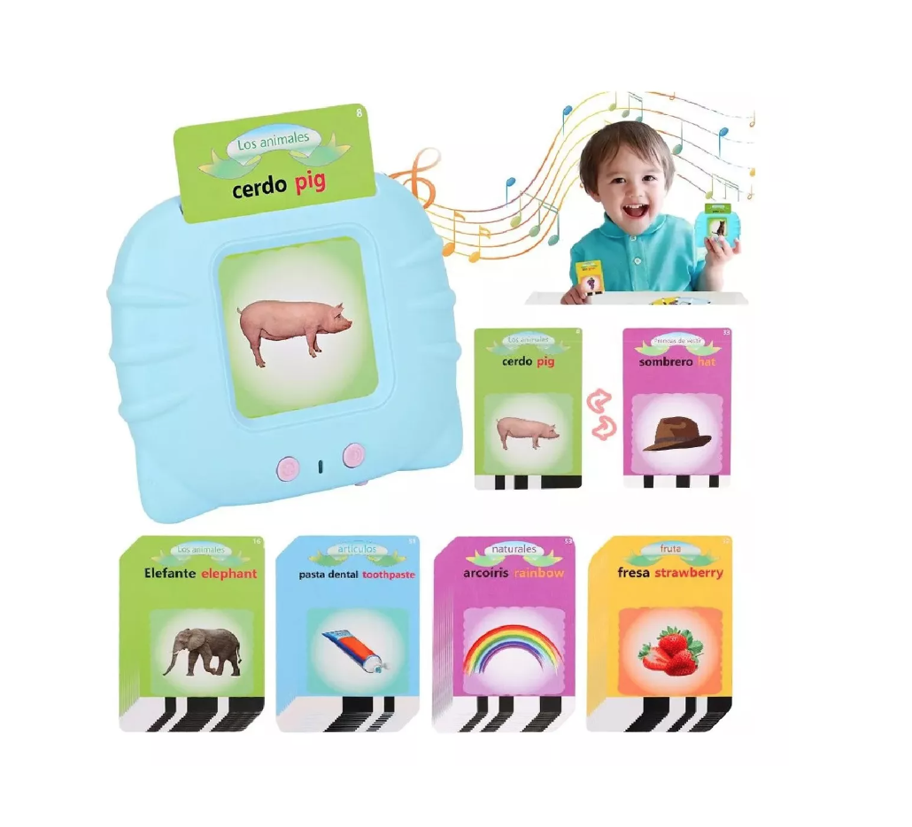 JUGUETES APRENDIZAJE ESPAÑOL RIQUI MULTICOLOR TARJETAS NIÑOS 224 PALABRAS - 1