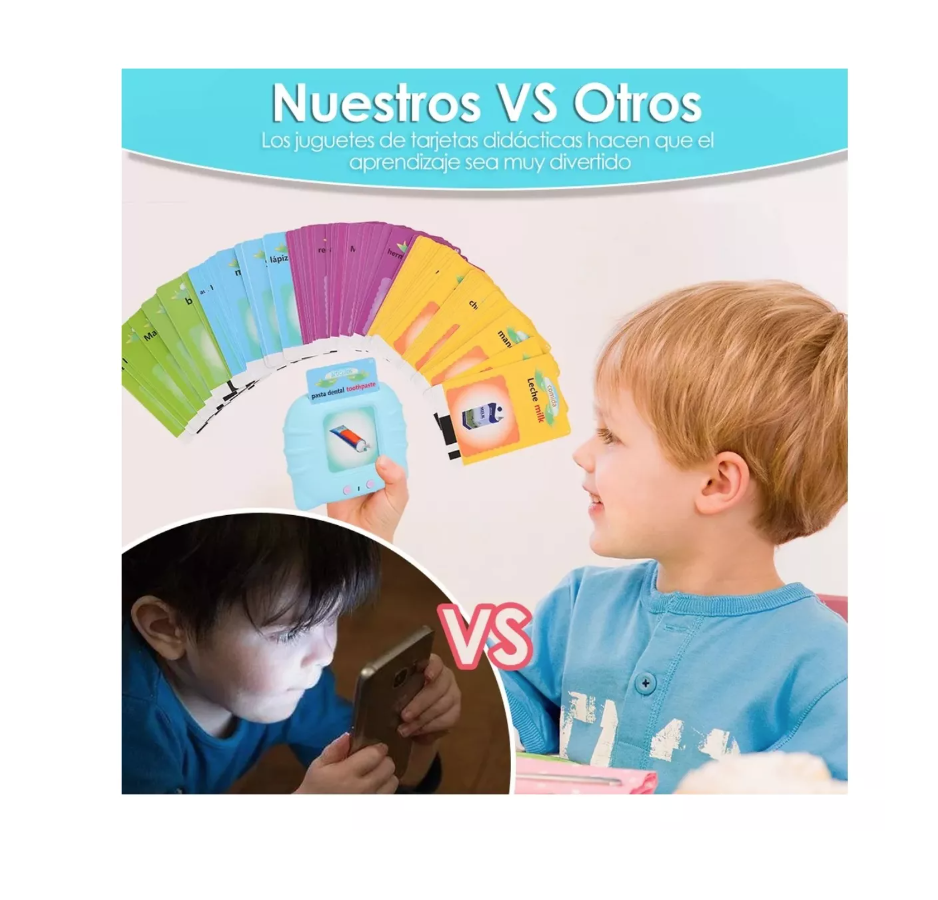 JUGUETES APRENDIZAJE ESPAÑOL RIQUI MULTICOLOR TARJETAS NIÑOS 224 PALABRAS - 4