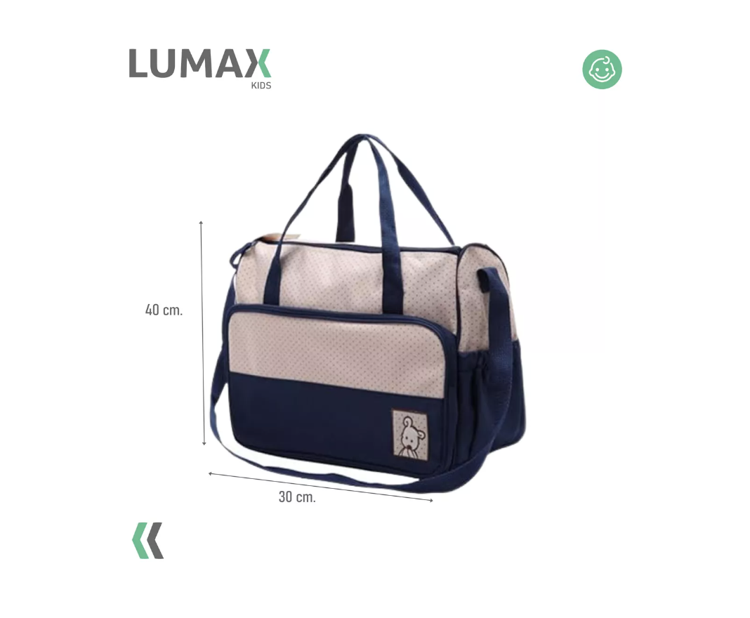 BOLSO RIQUI MATERNAL 5 PIEZAS MUDADOR AZUL - 2