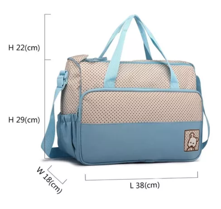 BOLSO RIQUI MATERNAL 5 PIEZAS CELESTE - 2