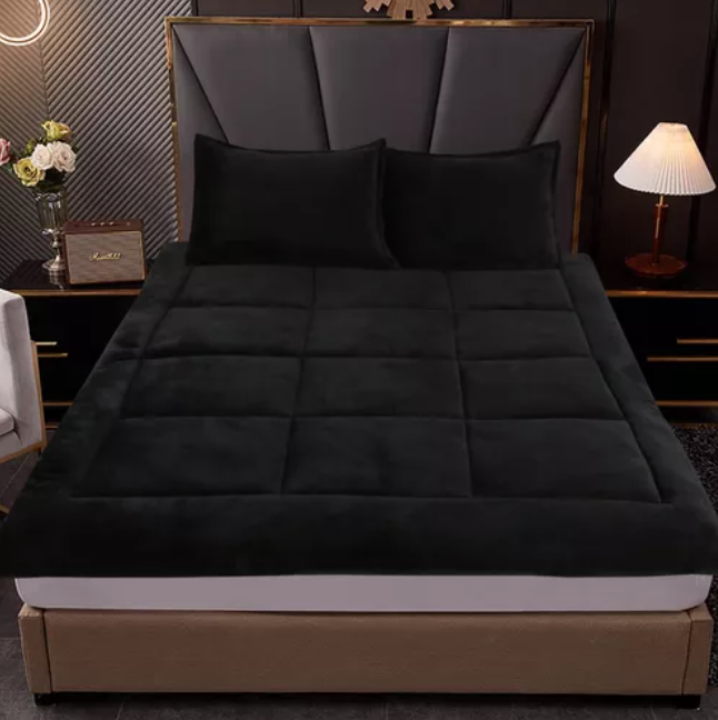 CUBRECOLCHÓN RIQUI ALGODÓN NEGRO ULTRA ACOLCHADO TOPPER 2 PLAZA - 3