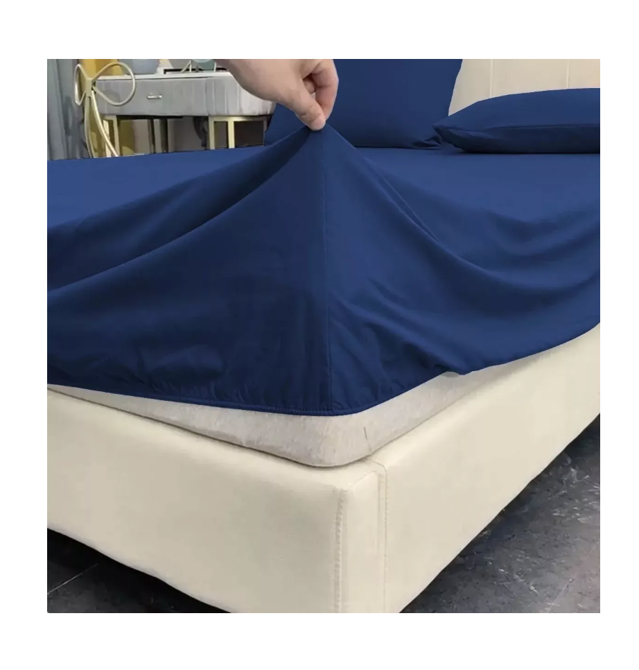 SET SÁBANAS RIQUI 2 PLAZAS 200 HILOS AZUL 4 PIEZAS - 3