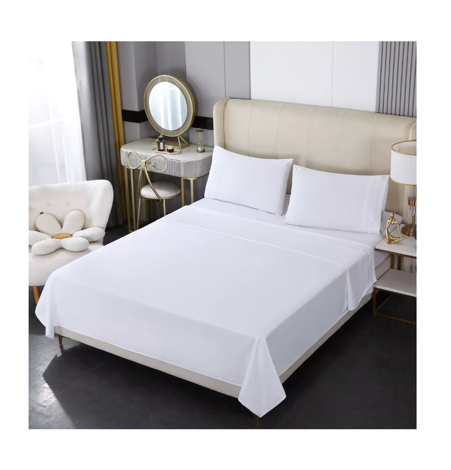 SET SÁBANAS RIQUI 2 PLAZAS 500 HILOS ALGODÓN BLANCO - 1