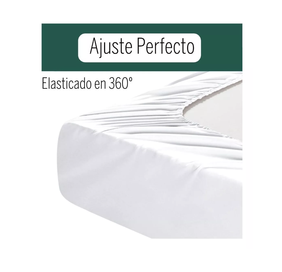 SET SÁBANAS RIQUI 2 PLAZAS 500 HILOS ALGODÓN BLANCO - 3