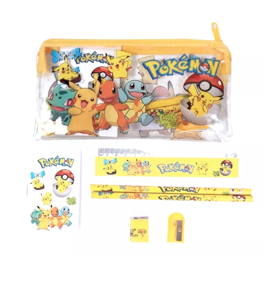 ESTUCHE CON ACCESORIOS RIQUI DE PIKACHU POKEMON NIÑOS - 1