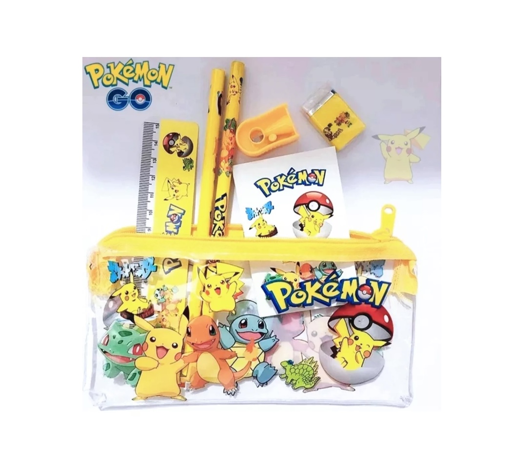 ESTUCHE CON ACCESORIOS RIQUI DE PIKACHU POKEMON NIÑOS - 2
