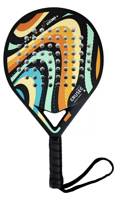 PALA PADEL RIQUI FIBRA DE CARBONO CRUSEC MOD ATACAMA 38MM CON BOLSO DEPORTE - 1