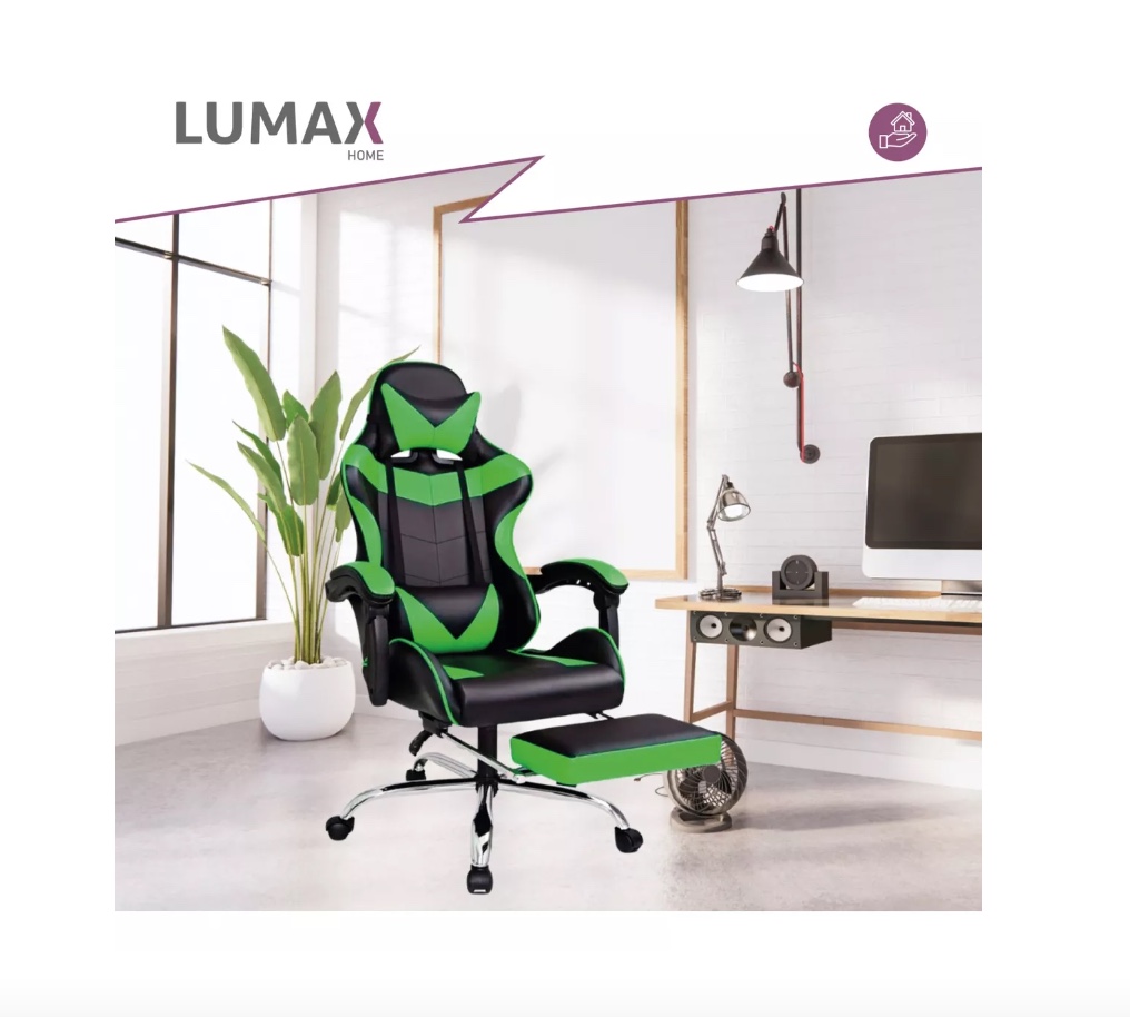 SILLA GAMER LUMAX ROM CON APOYAPIES VARIOS COLORES METINCA - 2