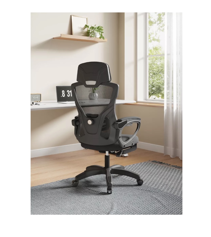 SILLA DE OFICINA EJECUTIVA GAMER CON REPOSA PIE RECLINABLE - 2
