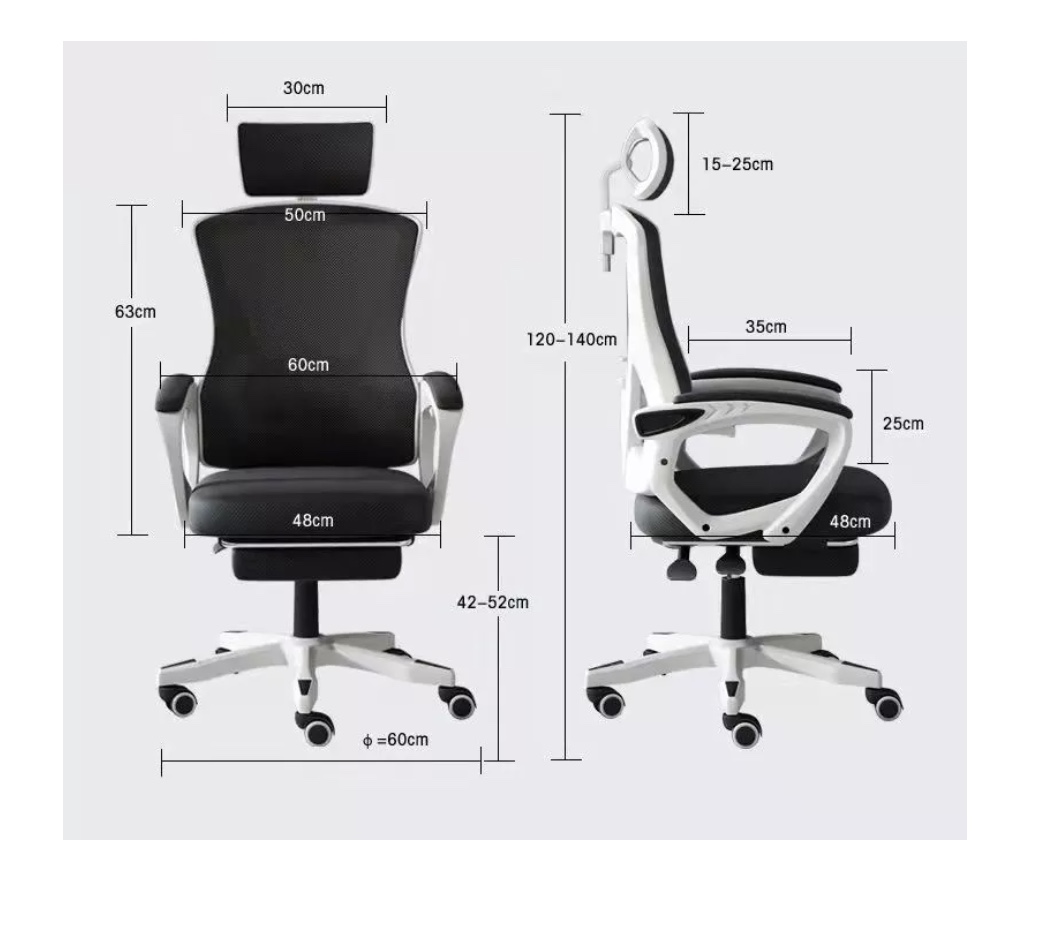 SILLA DE OFICINA EJECUTIVA GAMER CON REPOSA PIE RECLINABLE - 6