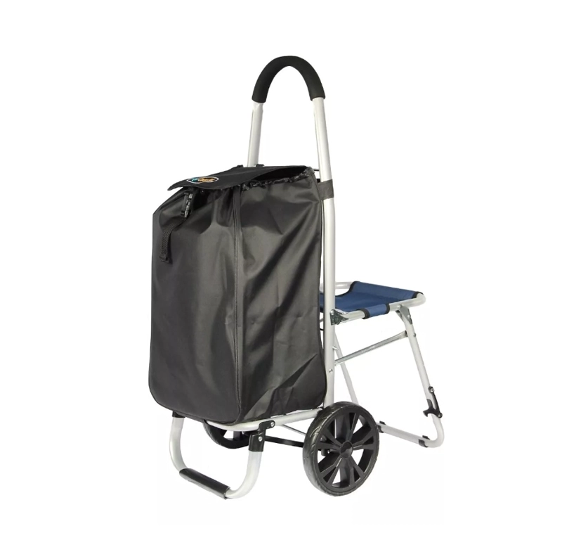 CARRITO DE COMPRAS PLEGABLE CON SILLA FERIA, SUPERMERCADO - 1