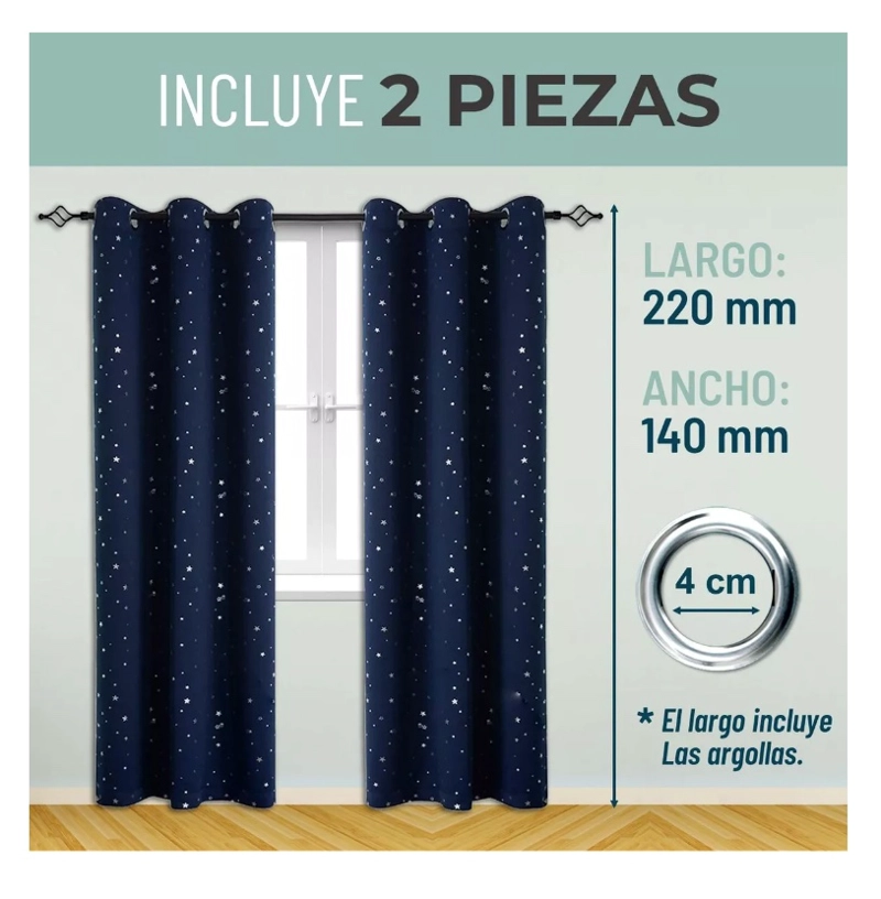 CORTINA NIÑOS SEMI BLACKOUT 2 PAÑOS 140X220 CM - 6
