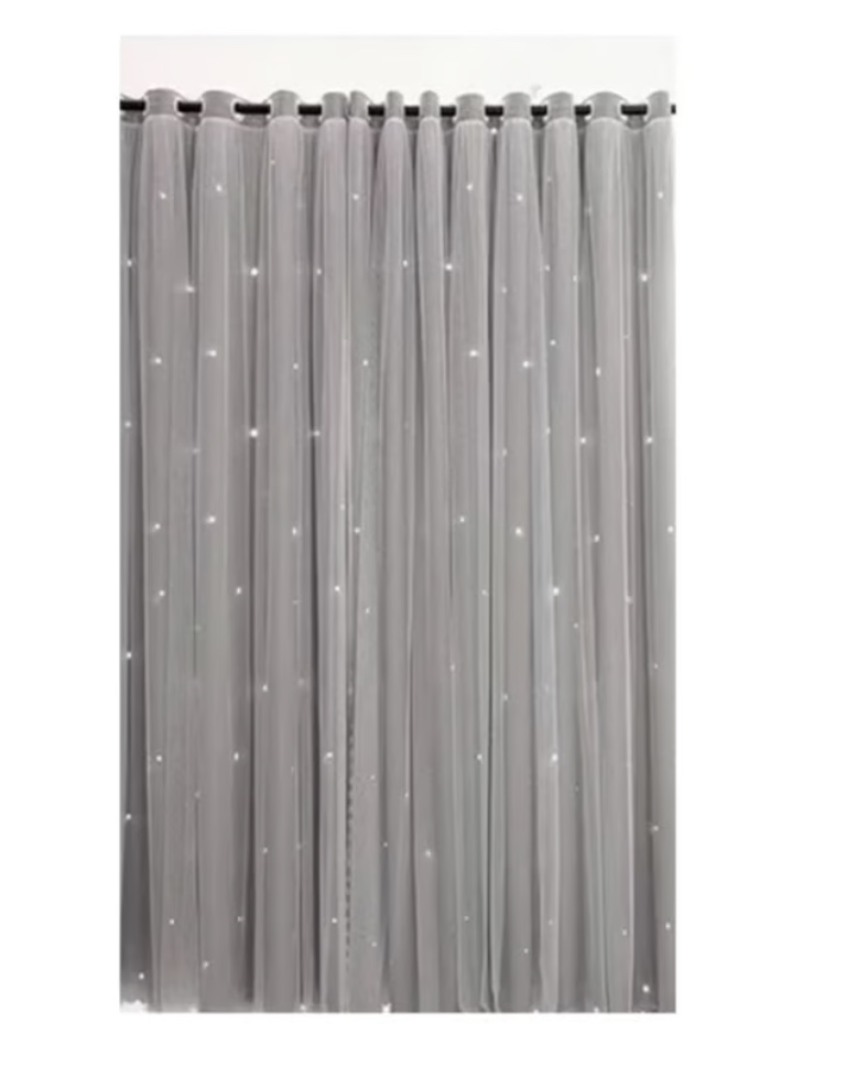 CORTINAS TELA+VISILLO ESTRELLA HUECA 150CM X 240CM (2 PAÑOS) - 3