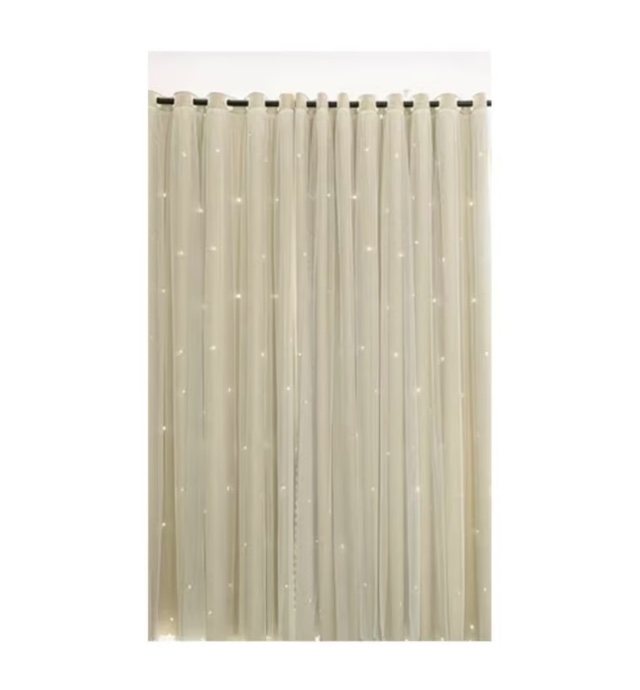 CORTINAS TELA+VISILLO ESTRELLA HUECA 150CM X 240CM (2 PAÑOS) - 3