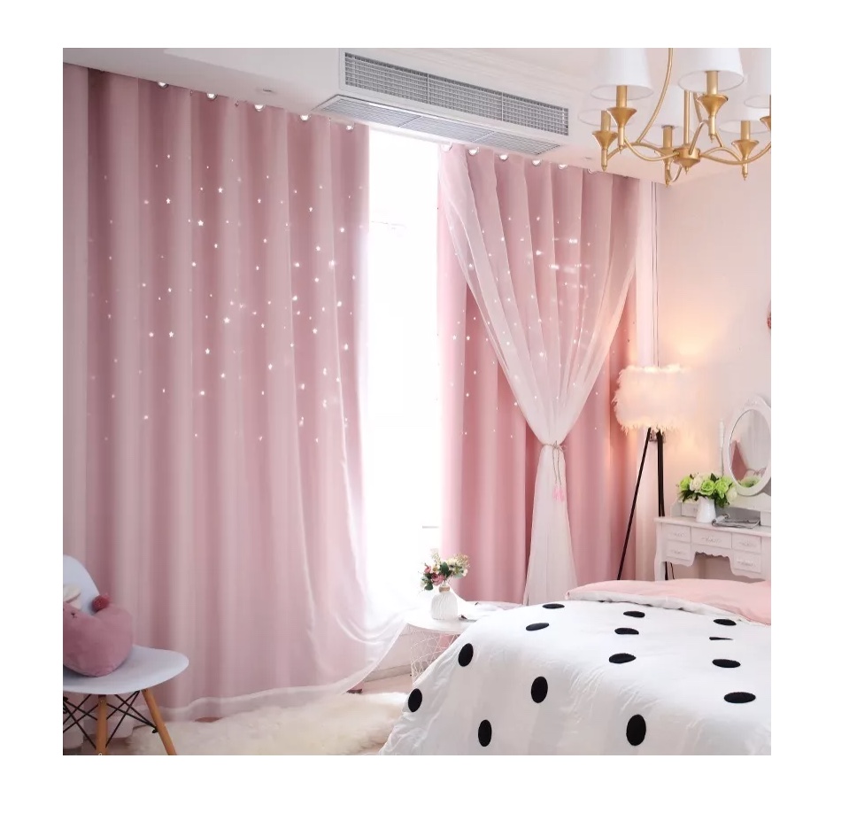 CORTINAS TELA+VISILLO ESTRELLA HUECA 150CM X 240CM (2 PAÑOS) - 4