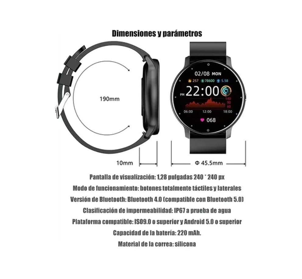RELOJ DE PULSERA RIQUI INTELIGENTE SMARTWATCH DEPORTIVO IMPERMEABLE - 2