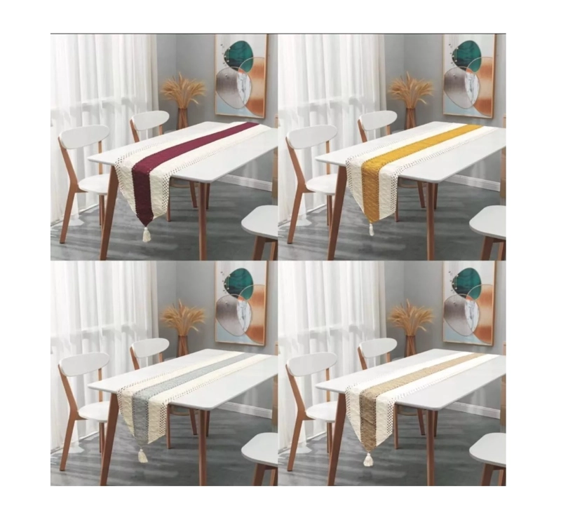 CAMINO DE MESA DECORATIVO DISEÑO TEJIDO ENCAJE MESA COMEDOR - 3