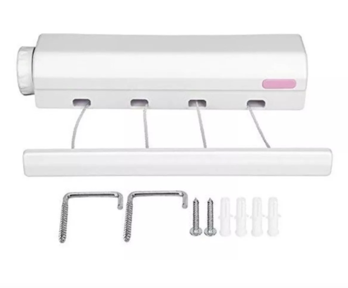 TENDEDERO COLGADOR RETRÁCTIL 5 CUERDAS PARA ROPA PARED - 4