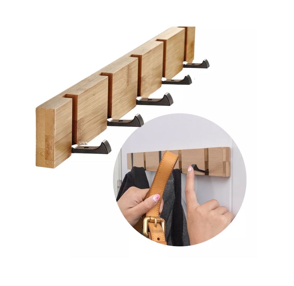PERCHERO PARED MADERA PEDRO COLGADOR 5 GANCHOS PERCHA - 1