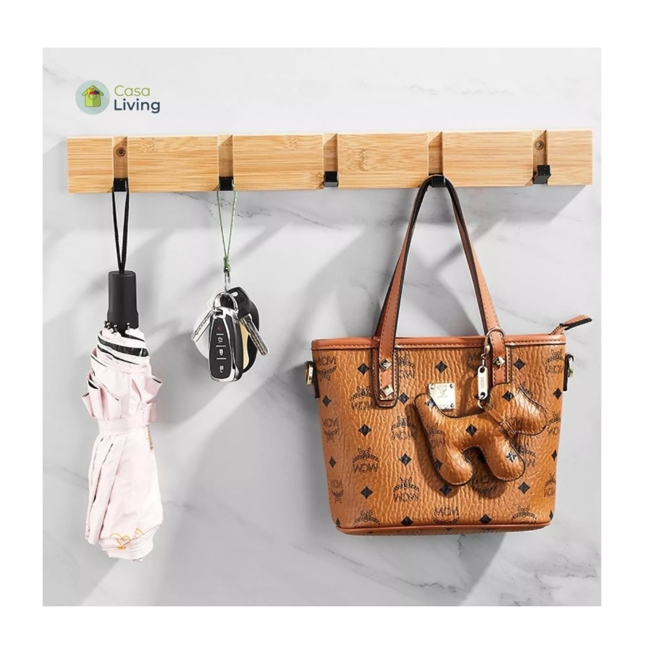 PERCHERO PARED MADERA PEDRO COLGADOR 5 GANCHOS PERCHA - 4