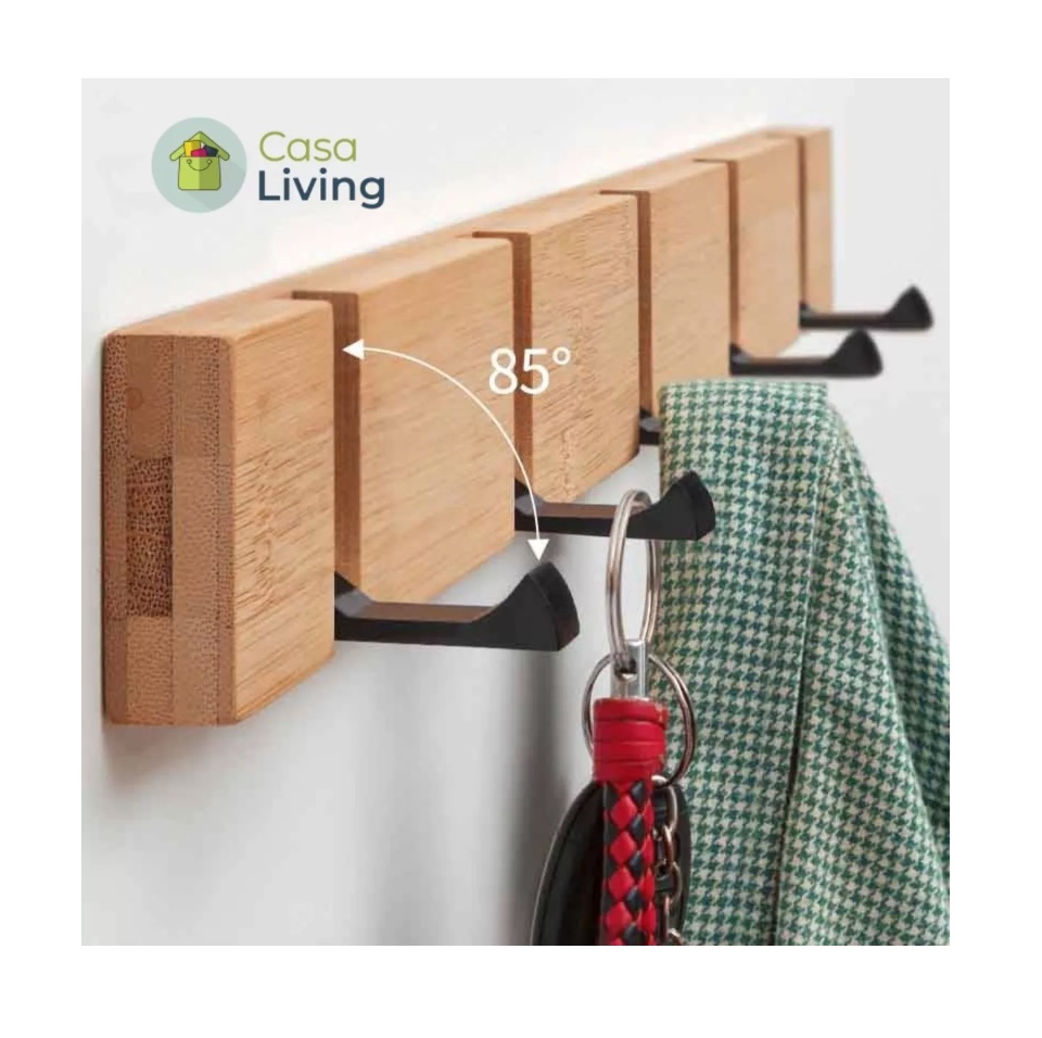 PERCHERO PARED MADERA PEDRO COLGADOR 5 GANCHOS PERCHA - 5