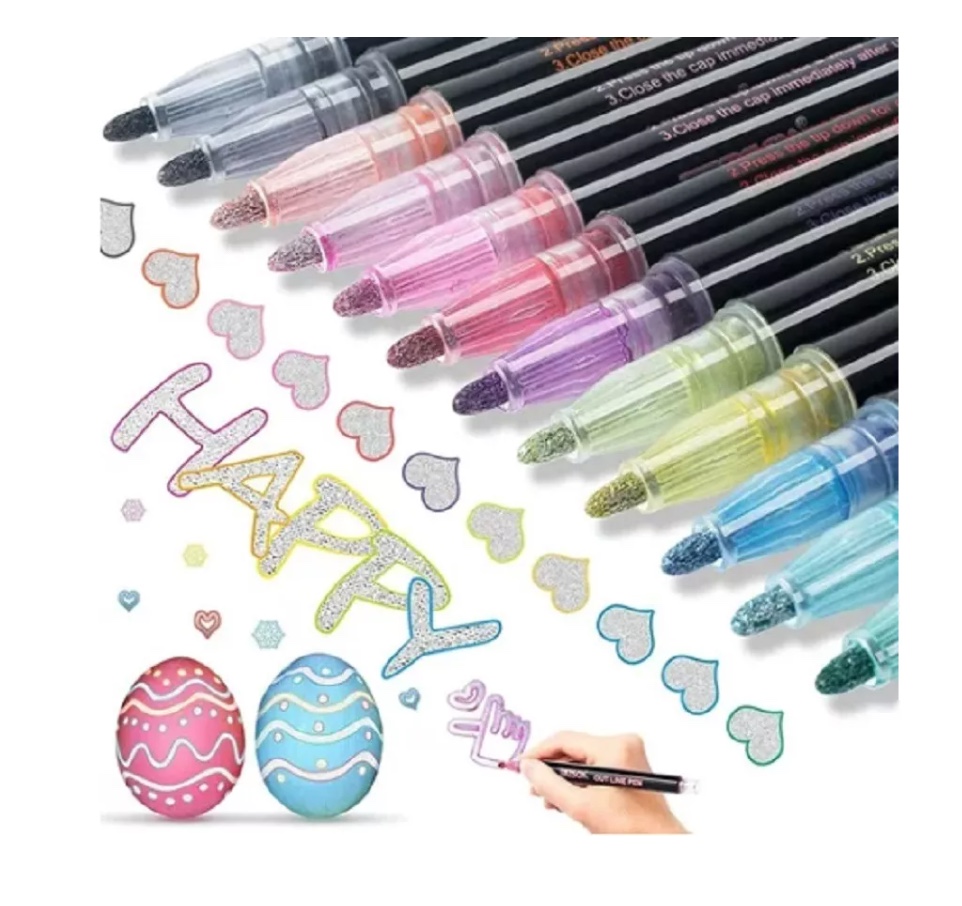 LÁPICES RIQUI MARCADORES MÁGICOS METÁLICOS CON CONTORNO 24 COLORES - 4