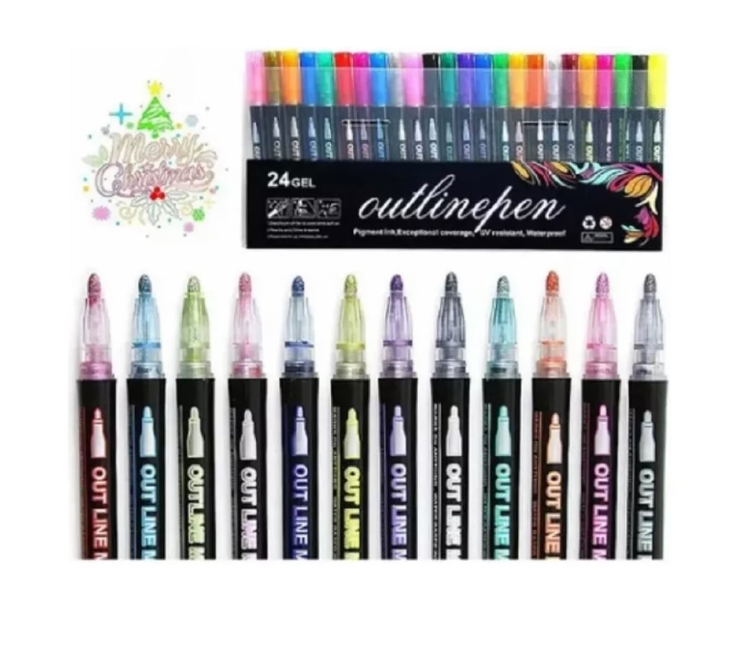 LÁPICES RIQUI MARCADORES MÁGICOS METÁLICOS CON CONTORNO 24 COLORES - 5