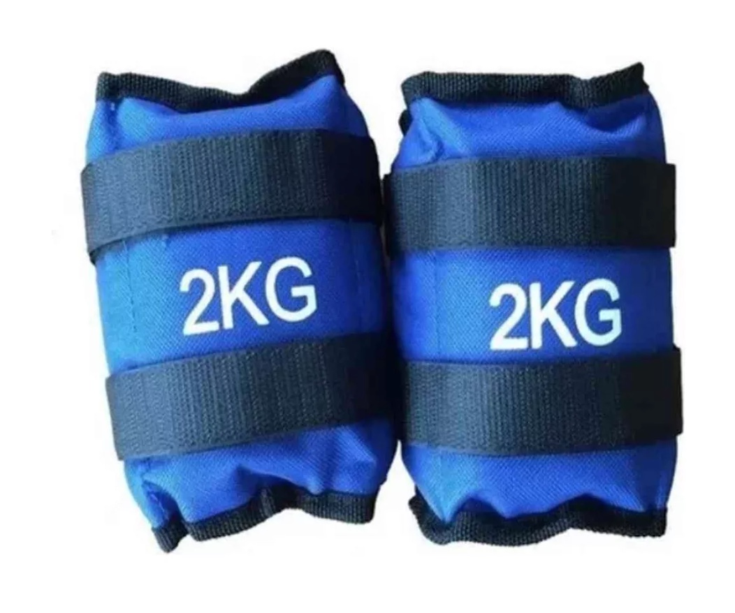 PAR DE PESAS RIQUI NYLON TOBILLERA Y MUÑECA 2KG C/U (TOTAL 4KG EL PAR) - 1