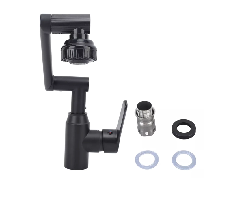 LLAVE LAVAMANOS RIQUI MONOMANDO GIRATORIA 360 ACERO INOXIDABLE - 2