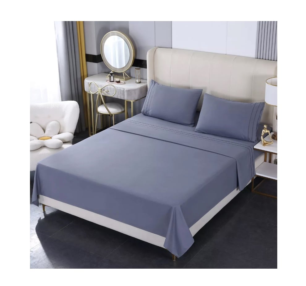 SET SÁBANAS RIQUI 2 PLAZAS 500 HILOS GRIS - 1