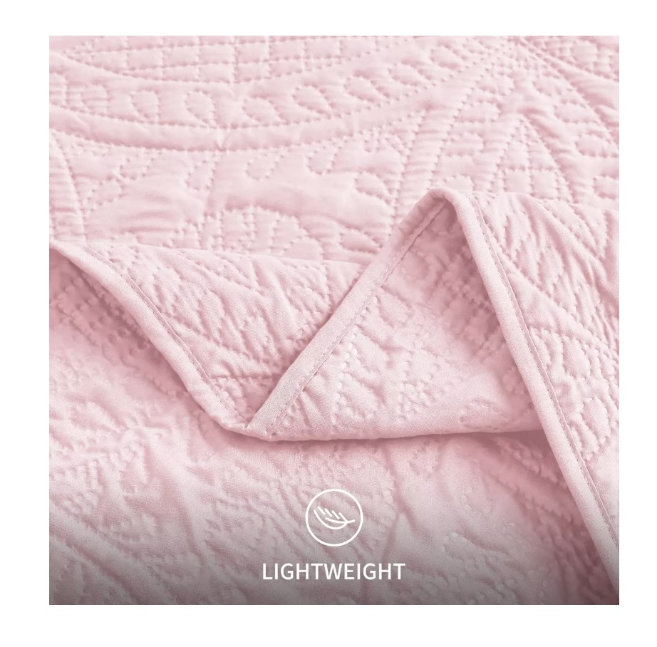 CUBRECAMA RIQUI ROSADO QUILT REVERSIBLE 264X228CM KING + 2 FUNDA ALMOHADA - 6