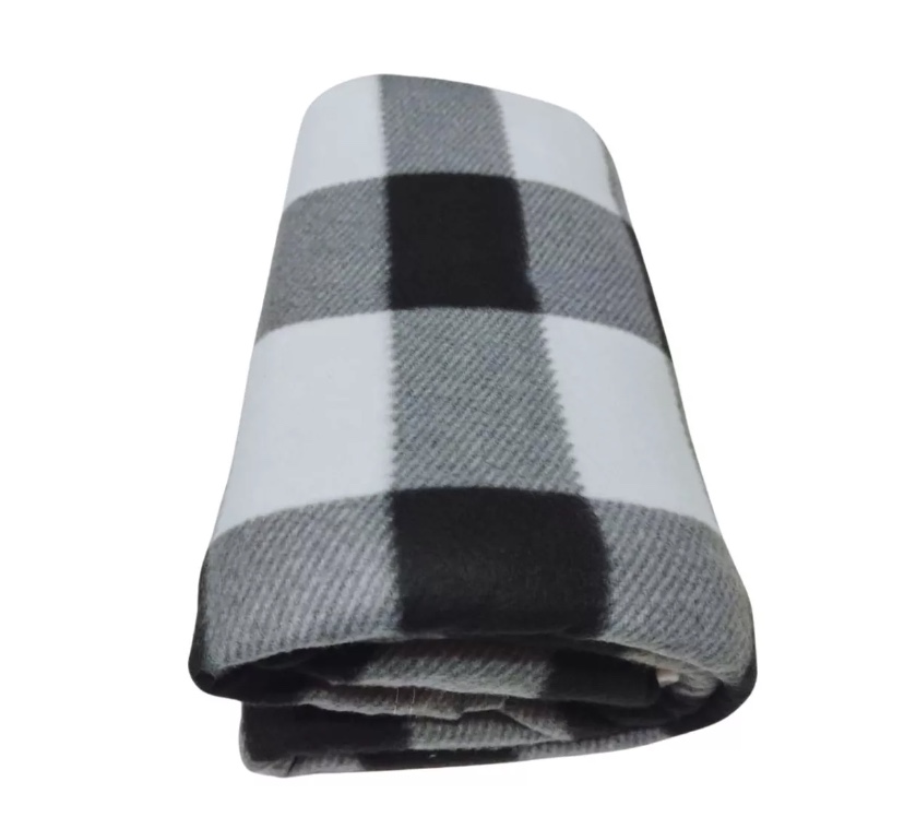 FRAZADA RIQUI POLAR MANTA ESTAMPADA 2 PLAZAS 230 X 200 CM NEGRO - 1