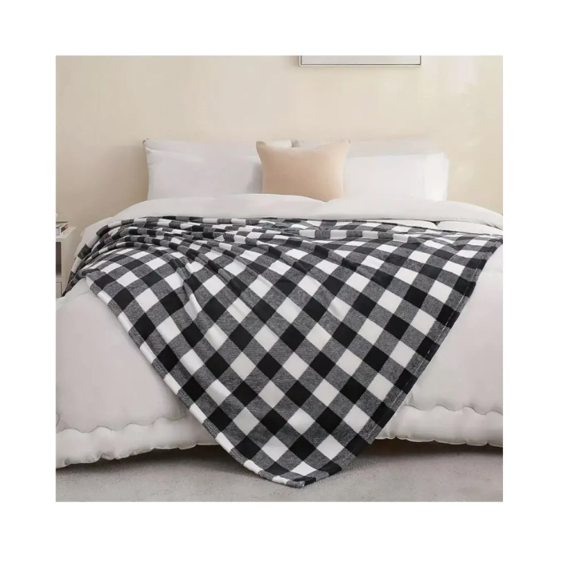 FRAZADA RIQUI POLAR MANTA ESTAMPADA 2 PLAZAS 230 X 200 CM NEGRO - 2