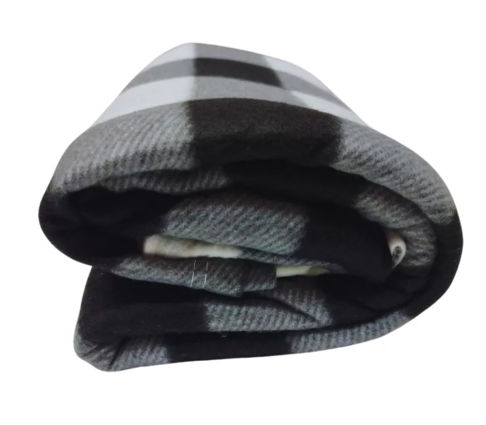 FRAZADA RIQUI POLAR MANTA ESTAMPADA 2 PLAZAS 230 X 200 CM NEGRO - 3