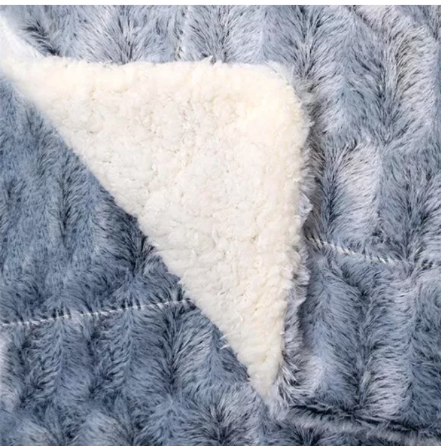 MANTA RIQUI SHERPA RABBIT PALERMO 150 X 130 CM AZUL PETROLEO - 2