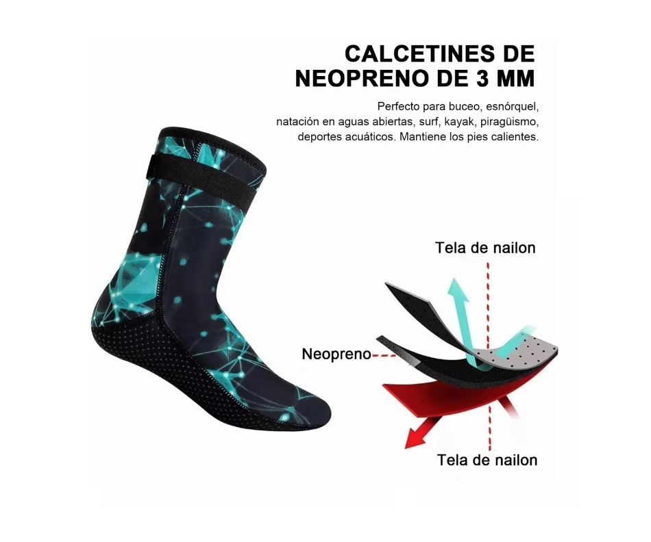 CALCETINES BUCEO 3MM UNISEX RIQUI SILICONA BOTAS AGUA ZAPATOS TÉRMICO NEOPRENO - 4