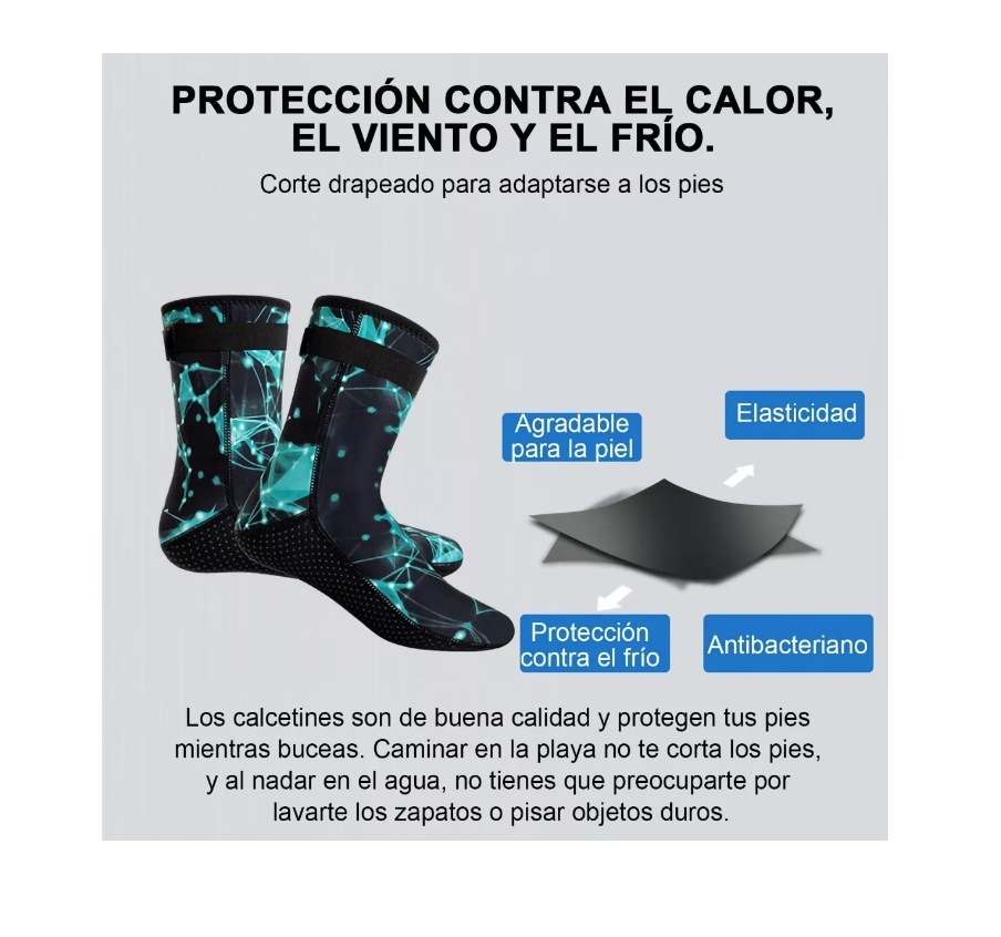 CALCETINES BUCEO 3MM UNISEX RIQUI SILICONA BOTAS AGUA ZAPATOS TÉRMICO NEOPRENO - 5