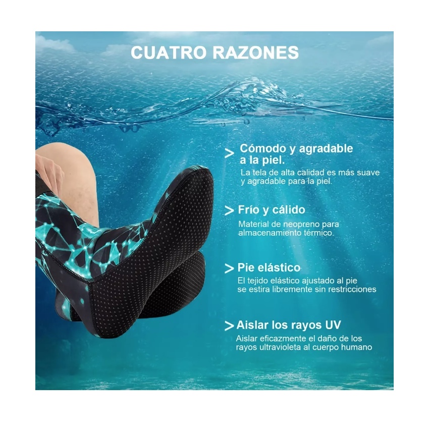 CALCETINES BUCEO 3MM UNISEX RIQUI SILICONA BOTAS AGUA ZAPATOS TÉRMICO NEOPRENO - 7