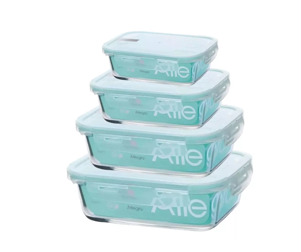 SET 4 HERMETICOS TAPER CONTENEDORES DE ALIMENTO ALLEGRA - 1