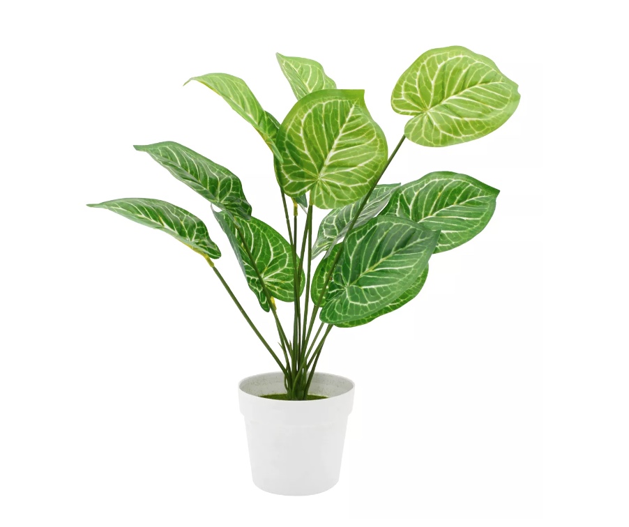 PLANTA MONSTERA DELICIOSA ARTIFICIAL MACETERO PLÁSTICO 35CM - 1