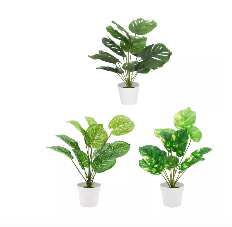 PLANTA MONSTERA DELICIOSA ARTIFICIAL MACETERO PLÁSTICO 35CM - 2